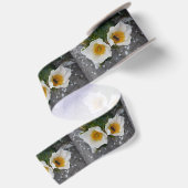 Bijen en bloemen in de lente satijnen lint (Achterkant)