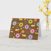 Bijen en bloemen kaart (Gele Bloem)