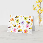 Bijen en bloemen kaart (Gele Bloem)