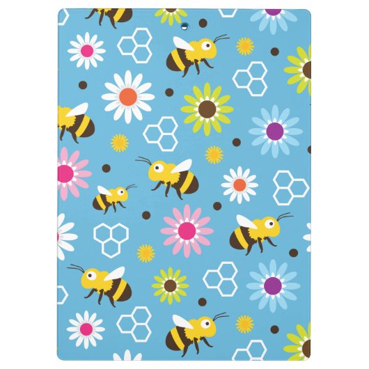 Bijen en bloemen klembord (Achterkant)