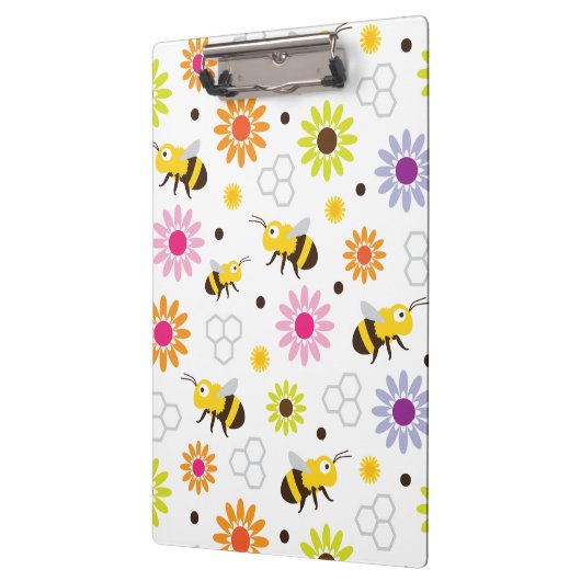 Bijen en bloemen klembord (Links)