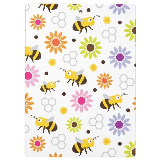 Bijen en bloemen klembord (Achterkant)