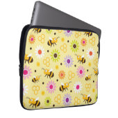 Bijen en bloemen laptop sleeve (Voorkant Rechts)