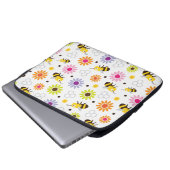 Bijen en bloemen laptop sleeve (Voorkant onderkant)
