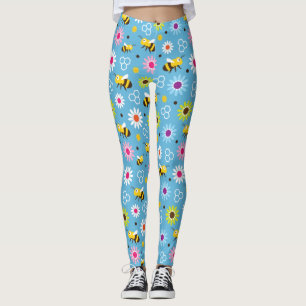 Bijen en bloemen leggings