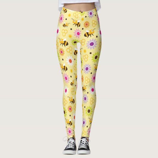 Bijen en bloemen leggings (Voorkant)