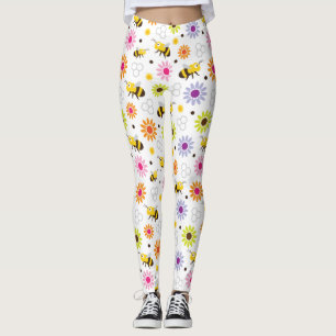 Bijen en bloemen leggings