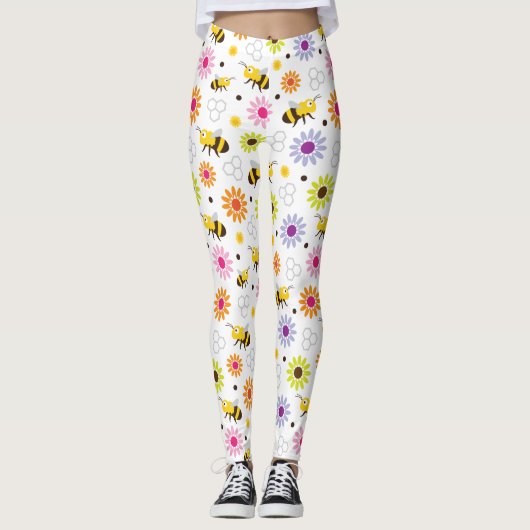 Bijen en bloemen leggings (Voorkant)
