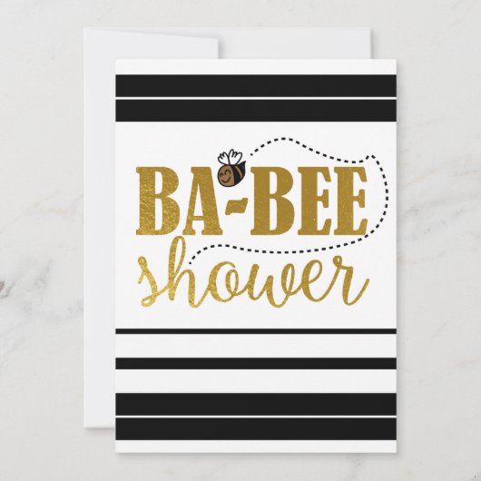 Bijen en bloemen, Moderne uitnodiging voor Baby sh (Achterkant)