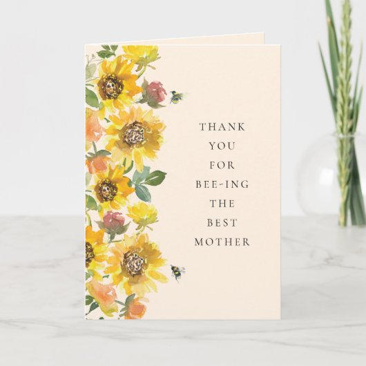 Bijen en bloemen Moederdag Feestdagen Kaart (Voorkant)