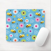 Bijen en bloemen muismat (Met muis)