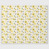 Bijen en bloemen Patroonpapier Cadeaupapier (Vlak)