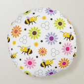 Bijen en bloemen rond kussen (Achterkant)