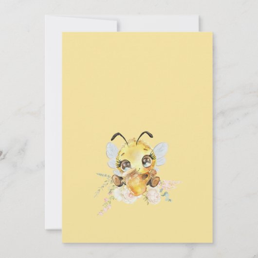 Bijen en Bloemen Schattige Baby shower Kaart (Achterkant)