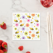 Bijen en bloemen servet (Insitu)
