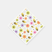 Bijen en bloemen servet (Hoek)