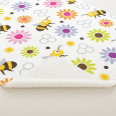 Bijen en bloemen sherpa deken (3/4)