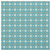 Bijen en bloemen stof (Swatch)