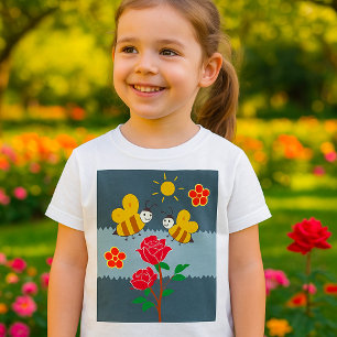 Bijen en bloemen t-shirt