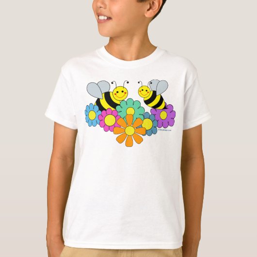 Bijen en bloemen t-shirt (Voorkant)