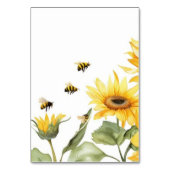 Bijen en bloemen tafel kaartnummer kaart (Achterkant)