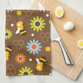 Bijen en bloemen theedoek (Quarter Fold)
