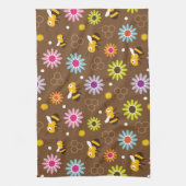 Bijen en bloemen theedoek (Verticaal)