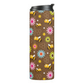 Bijen en bloemen thermosbeker (Gedraaid links)