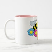 Bijen en bloemen tweekleurige koffiemok (Links)