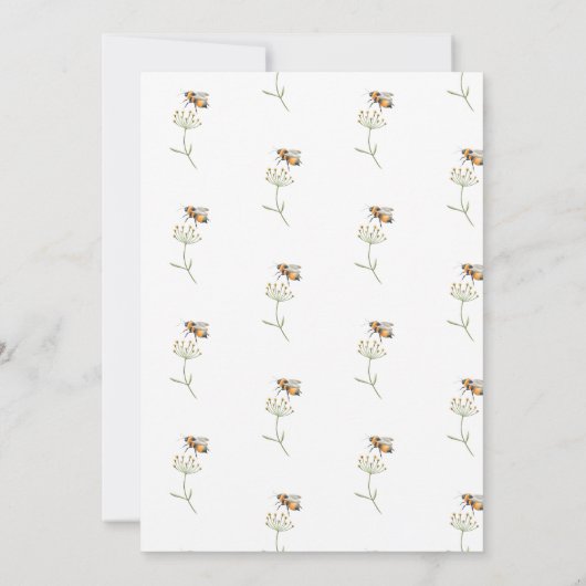 Bijen en bloemen | VRIJGEZELLENFEEST WATERVERF Kaart (Achterkant)