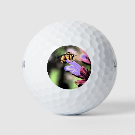 Bijen en bloemen wu gbcna golfballen (Voorkant)