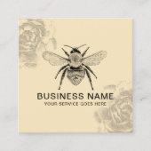  bijen- en bloemenafbeelding Apiary imker Vierkante Visitekaartje (Voorkant)