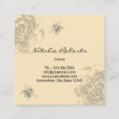  bijen- en bloemenafbeelding Apiary imker Vierkante Visitekaartje (Achterkant)