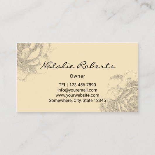 bijen- en bloemenillustratie Boerderij imker Visitekaartje (Achterkant)