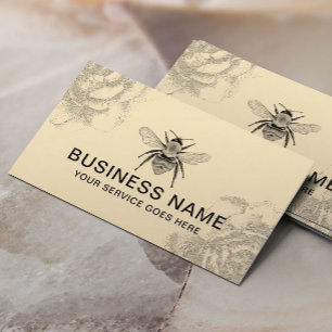  bijen- en bloemenillustratie Boerderij imker Visitekaartje