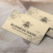 bijen- en bloemenillustratie Boerderij imker Visitekaartje