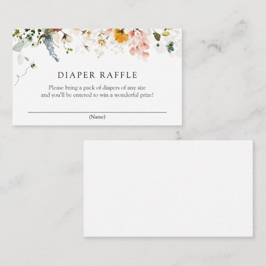 Bijen en  Bloemenluier Raffle Informatiekaartje (Voorkant / Achterkant)