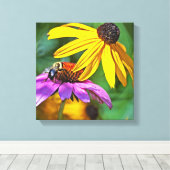 Bijen en bloesems canvas afdruk (Insitu (Houten vloer))