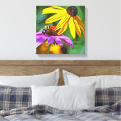 Bijen en bloesems canvas afdruk (Insitu (Slaapkamer))