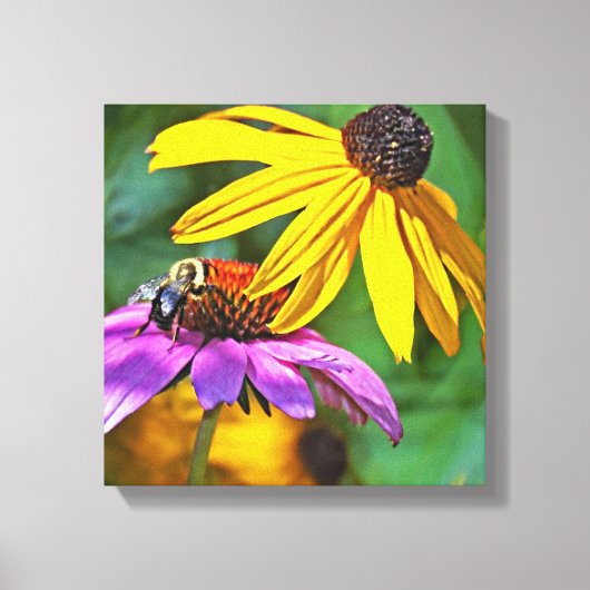 Bijen en bloesems canvas afdruk (Voorkant)