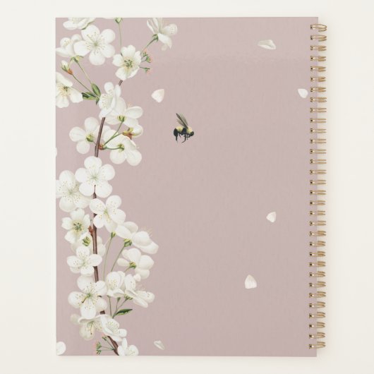 Bijen en Blossom Gepersonaliseerde Naam Planner (Achterkant)