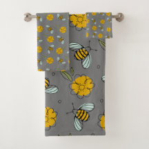 Bijen en Buttercups op grijs