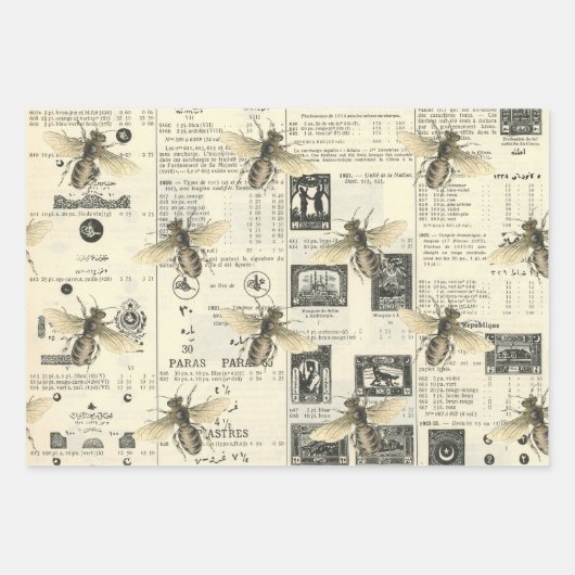 Bijen en  catalogus inpakpapier vel (Voorkant 3)