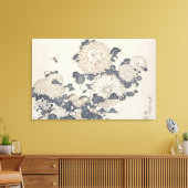 Bijen en chrysanten canvas afdruk (Insitu (Woonkamer))