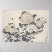 Bijen en chrysanten poster (Voorkant)