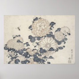 Bijen en chrysanten poster