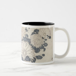 Bijen en chrysanten tweekleurige koffiemok