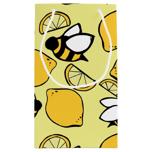 Bijen en citroenen voor limonade klein cadeauzakje (Achterkant)