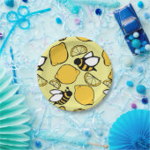 Bijen en citroenen voor limonade papieren bordje (Feest)