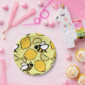 Bijen en citroenen voor limonade papieren bordje (Feest)